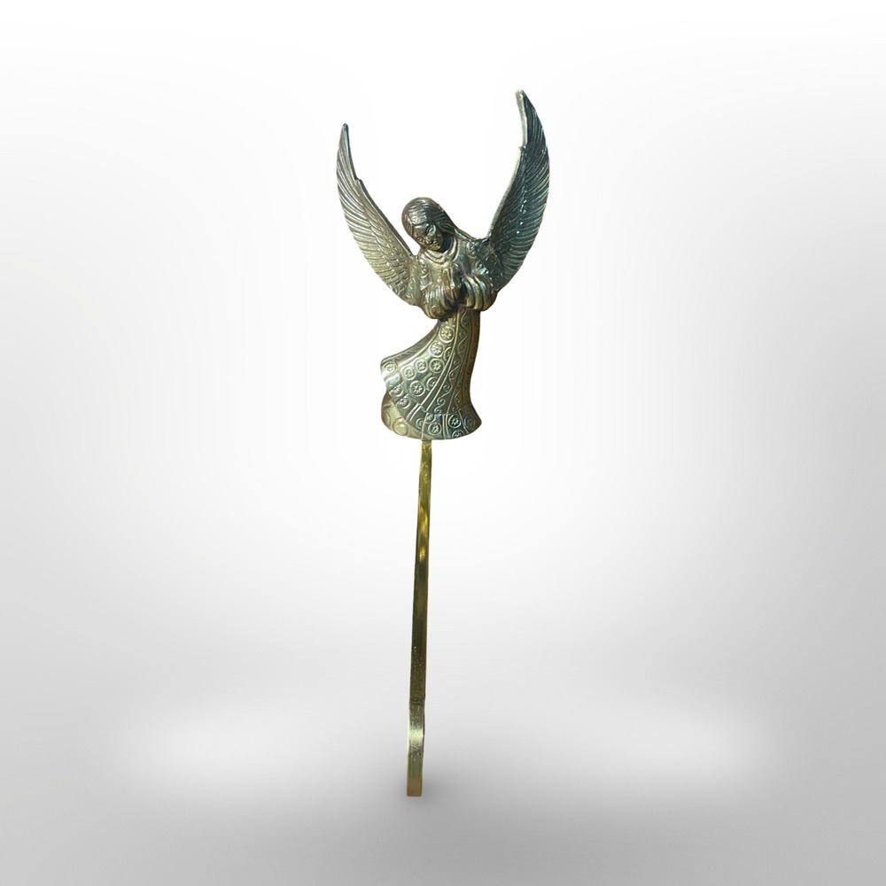 Brass ornate  Angel with Wings Praying Figurine Ornament stocking‎ holder
